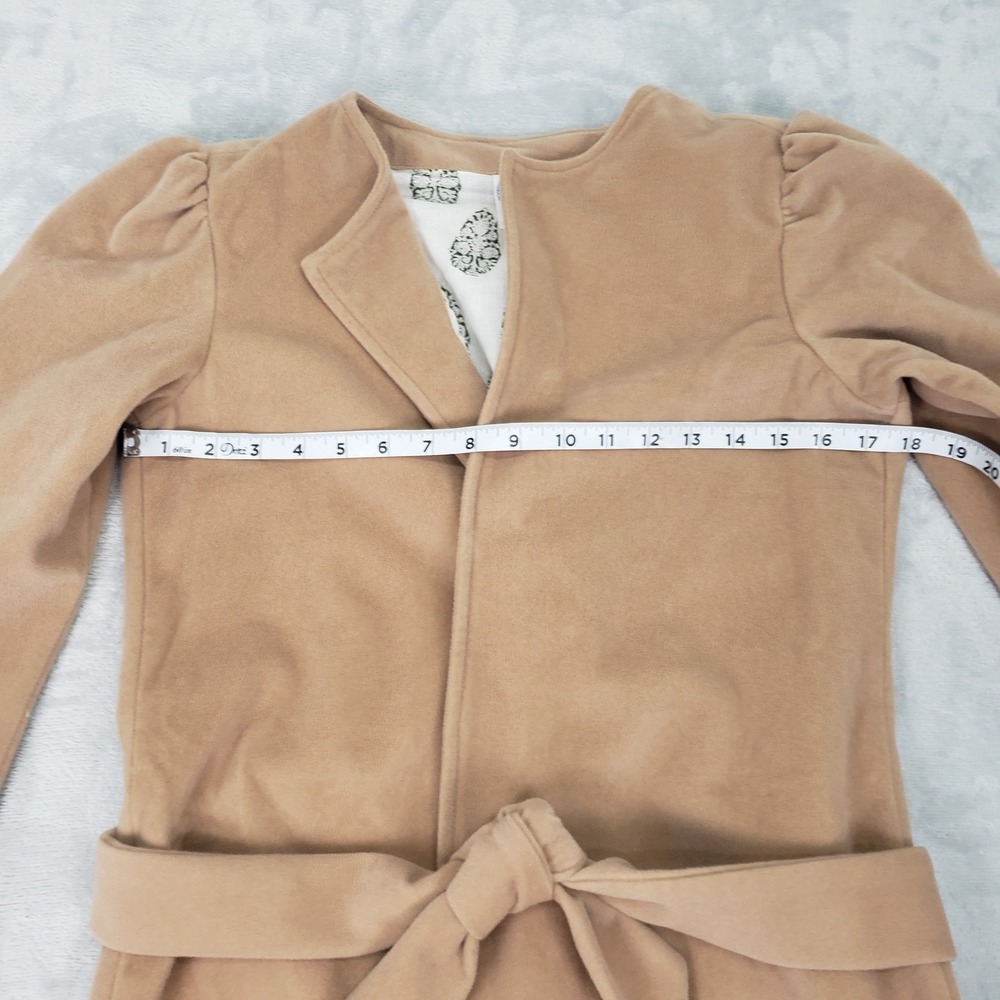 Monogram Mary The Drop Off Coat Tan Belted Trench Jacket Casual Dress Women's S - Picture 7 of 10